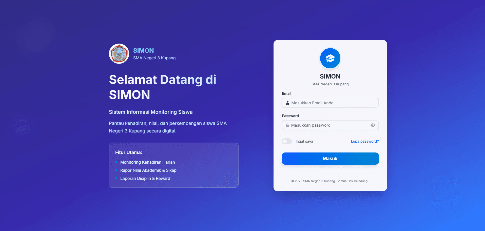 Sistem Informasi Monitoring Siswa SMA Negeri 3 Kupang